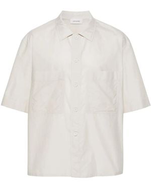 Lemaire Camisa con cuello italiano - Blanco