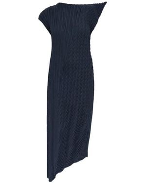 Issey Miyake Pleated Dress - Blue
