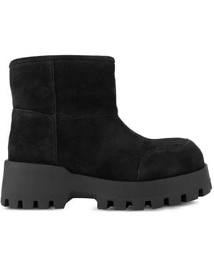 SERGIO MORETTI FIRENZE Suede Chunky-Sole Ankle Boots - Black