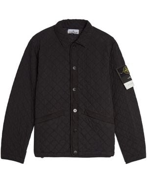Stone Island Quilted Press-Stud Bomber Jacket - Black