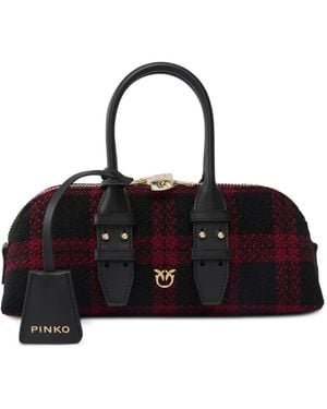 Pinko Borsa Tote Love Birds A Quadri - Nero