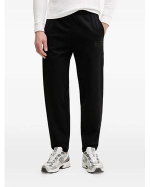 EA7 Logo-Print Track Pants - Black
