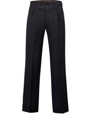 Moorer Silk Pleated Pants - Blue