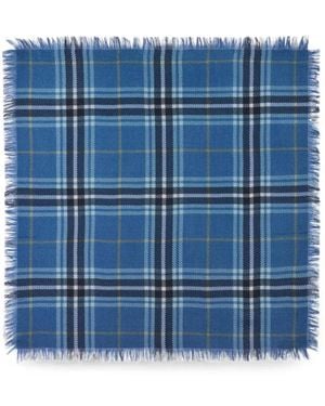 Bompard Tartan Fringed Scarf - Blue