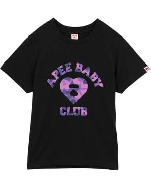 AAPE BY A BATHING AP Camo-Heart Logo T-Shirt - Black