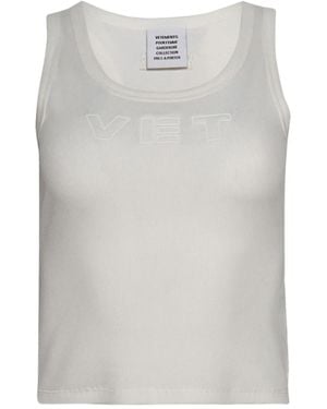 Vetements Logo-embroidered Tank Top - ホワイト