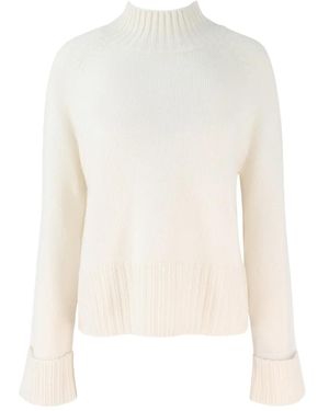 Autumn Cashmere Mock-Neck Cuffed Jumper - White