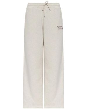 New Balance Trackside Logo-Print Drawstring Track Trousers - White