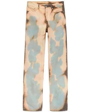 JW Anderson Bleached Mid-Rise Straight-Leg Jeans - Natural