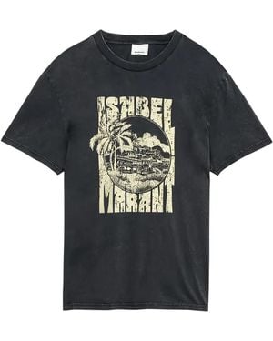 Isabel Marant Palm-Tree Graphic T-Shirt - Black