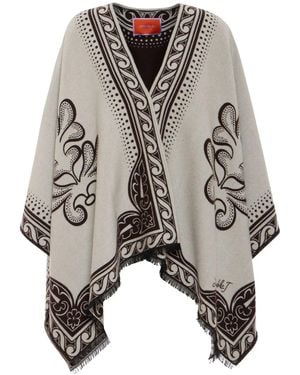 La DoubleJ Poncho Bicolore - Grigio