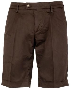 Re-hash Pleated Turn-Up Shorts - Brown