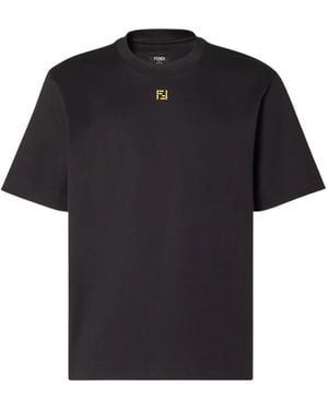 Fendi T-Shirt Mit Logo - Schwarz