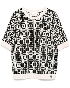 Elisabetta Franchi ロゴジャカード トップ - ブラック