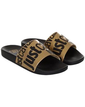 サンダル JUST CAVALLI Men Sandals Black 78QA3SZ1ZS785 L01 Just Cavalli ロゴエンボス サンダル | ブラック | FARFETCH JP