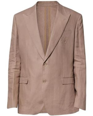 Dolce & Gabbana Taormina Logo-Embroidered Blazer - Brown