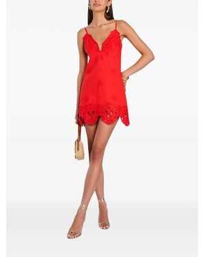retroféte Nebullah Broderie-Anglaise Mini Dress - Red
