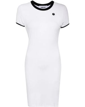 Ambush Logo-Plaque Fine-Knit Minidress - White
