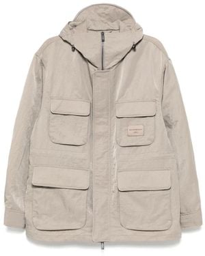 Emporio Armani Logo-Patch Military Jacket - Natural