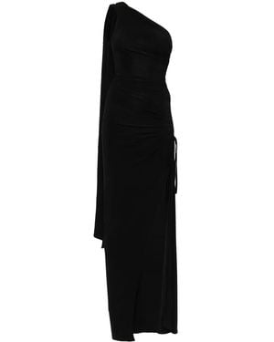 Atu Body Couture Asymmetric Ruched Maxi Dress - Black