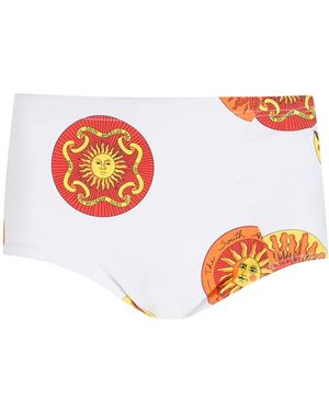 Amir Slama Bañador Slip Con Estampado Sol - Naranja