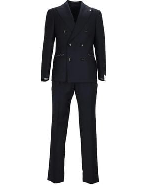 Luigi Bianchi Double-Breasted Drop 7 Suit - Blue