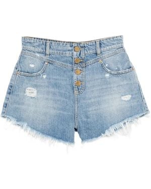 Pinko Distressed Frayed Shorts - Blue