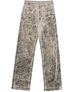 Rick Owens Crackle-Print Jeans - Grey