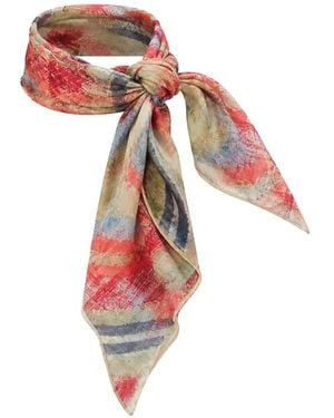Ibrigu Pochette Abstract-Print Silk Scarf - White