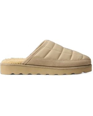Polo Ralph Lauren Quilted Logo-Detail Slippers - Natural