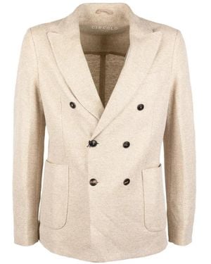 Circolo 1901 Double-Breasted Textured Blazer - Natural
