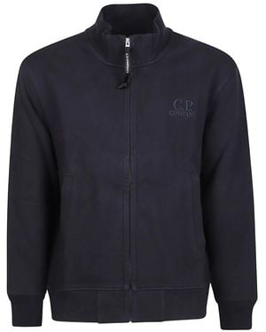 C.P. Company Sudadera de algodón con cuello con cremallera - Azul