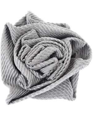 Corneliani Rose Silk Brooch - Grey