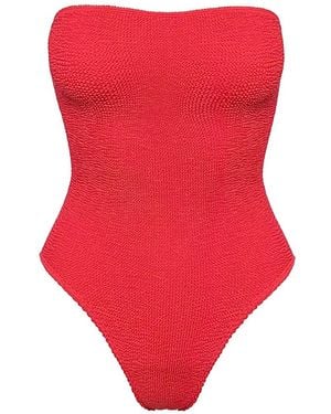 SOFIA ERHAN Kaia Strapless Crinkle Swimsuit - Red