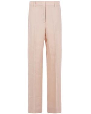 Incotex Pressed-Crease Linen Pants - Pink
