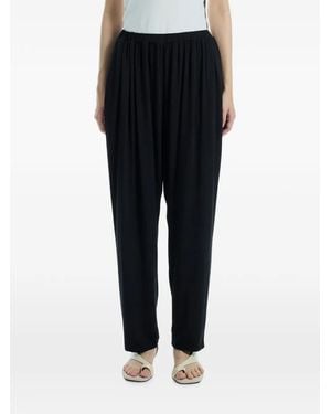determ Ribbed-Knit Tapered-Leg Trousers - Black