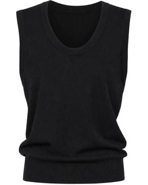 6397 Scoop-Neck Knitted Vest - Black