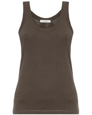 Lemaire Ribbed-Knit Scoop-Neck Tank Top - Brown