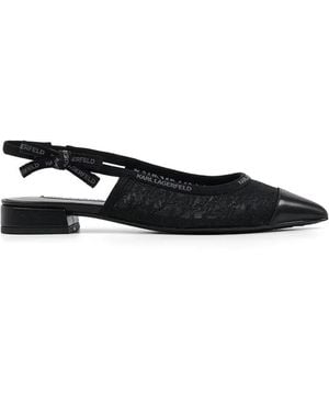 KARL LAGERFELD Escarpins Kerrie À Bride Arrière Et Logo - Black