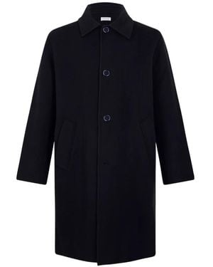 Fursac Button-Up Wool Overcoat - Blue