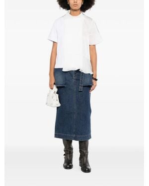 Sacai T-Shirt Mit Asymmetrischem Einsatz - Blau