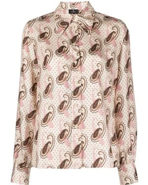 Etro Paisley Print Silk Shirt - Pink