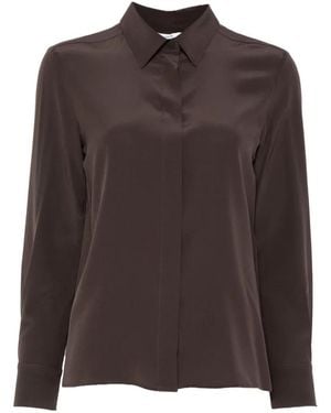 Lardini Zira Concealed-Front Shirt - Brown