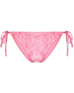forte_forte Tie-Fastening Velvet Bikini Bottoms - Pink
