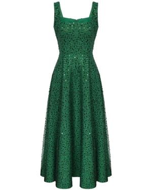 POST MERIDIEM Sequin-Embellished Maxi Dress - Green