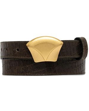 Sessun Gürtel mit Kroko-Effekt - Schwarz