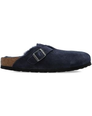 Birkenstock Boston Sandalen mit Shearling - Blau