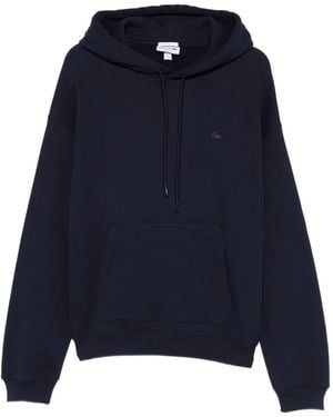 Lacoste Logo-Patch Drawstring Hoodie - Blue