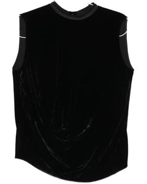 Rick Owens Draped Velvet Top - Black