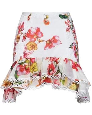Charo Ruiz Floral-Print Ruffled Skirt - White